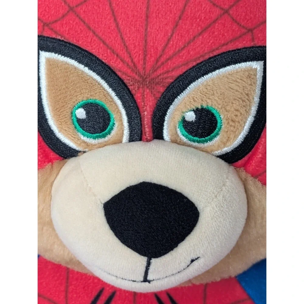 Build-A-Bear Workshop Spider-Man Plush Bear, Red Blue Brown, Green‎ Eyes, Marvel